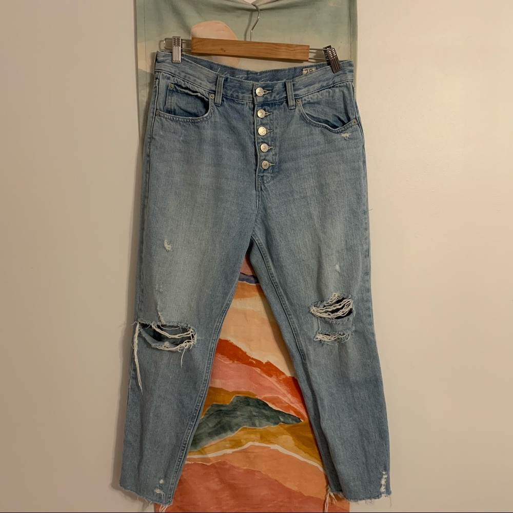 Free people light ripped jeans